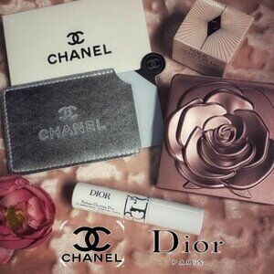 Chanel Card Holder & Dior Makeup Set Bundle